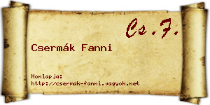 Csermák Fanni névjegykártya